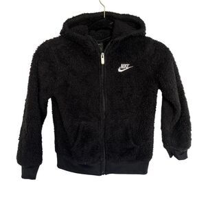 Nike Kids' Sherpa Woven Hoodie Jacket Black Size 6X